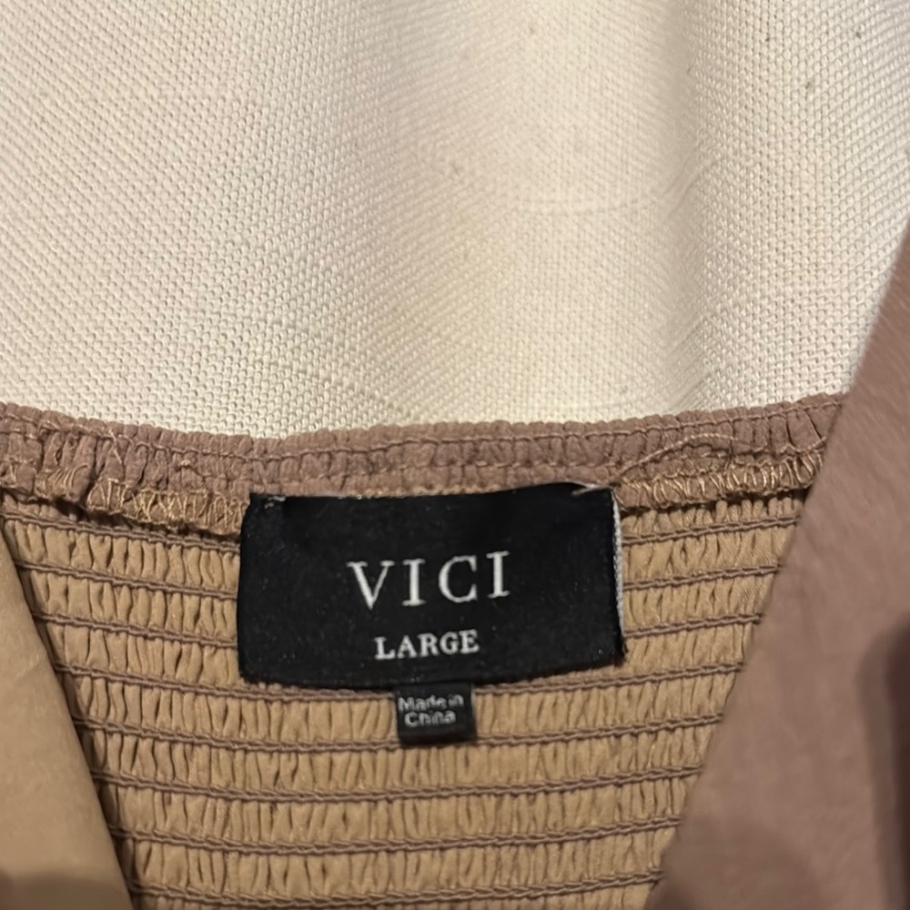 Never worn! Vici Elegant Tan Jumpsuit - Picture 3 of 3